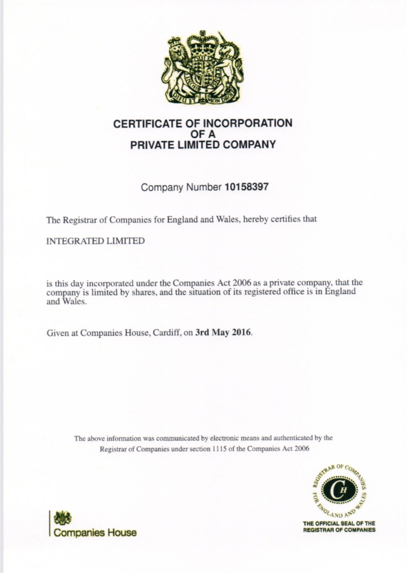 Certificate of Incorporation