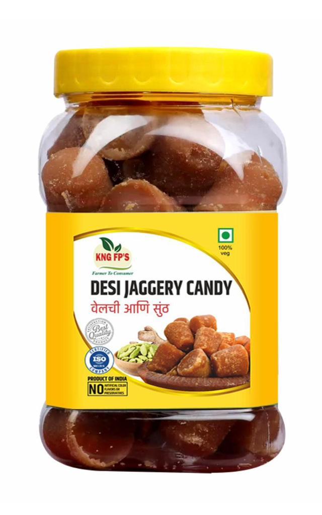 Desi Jaggery Candy with Cardamom & Dry Ginger — Retail Jar