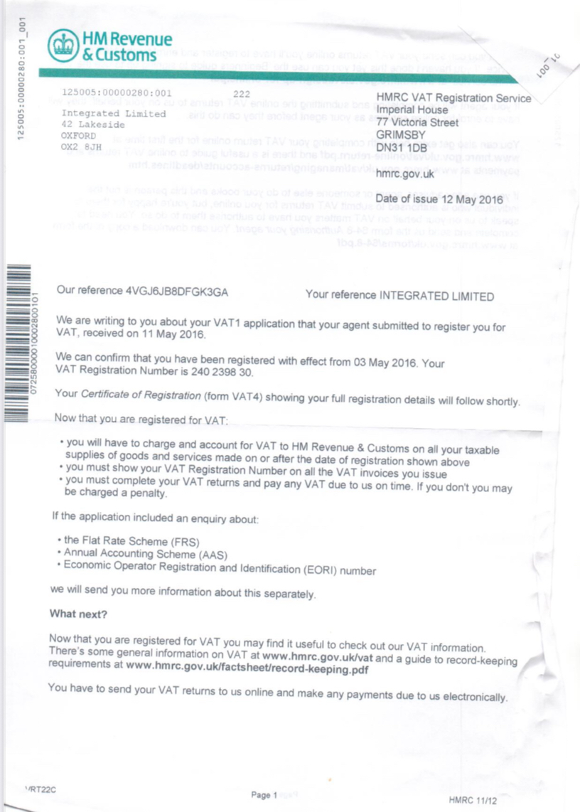 HMRC VAT Registration